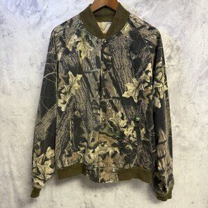 Vintage Mossy Oak Jacket Camouflage Bomber Hunting Mens XL 26x27
